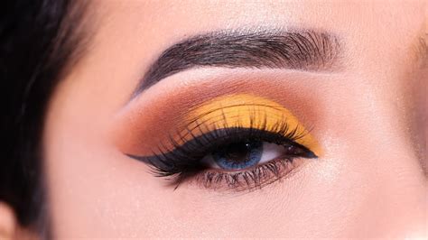 Yellow and Brown Simple eye makeup tutorial || Very easy to create ...