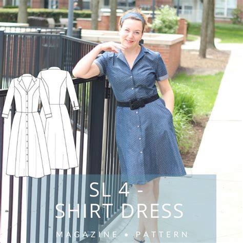 SL 4 – Shirt Dress Vintage-styled Sewing Pattern + magazine | Sewing ...