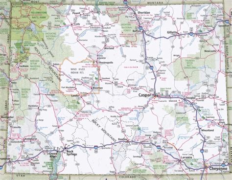 Road Map Of Wyoming With Cities - Printable Map Of Wyoming | Printable Maps