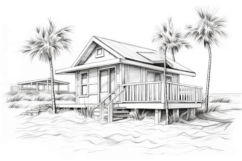 How to Draw a Beach House - Yonderoo