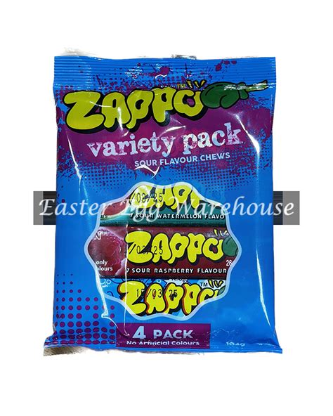 Zappo Variety Pack Sour Chews 104g - Easter Egg Warehouse