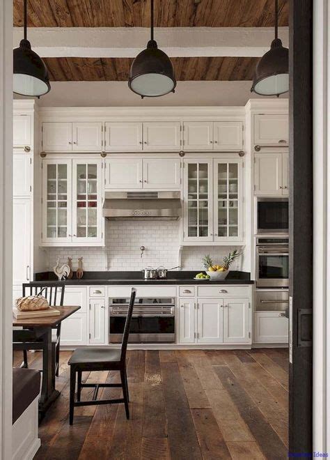 Luxurious Black and White Kitchen Design Ideas 053 | Farmhouse kitchen design, Rustic farmhouse ...