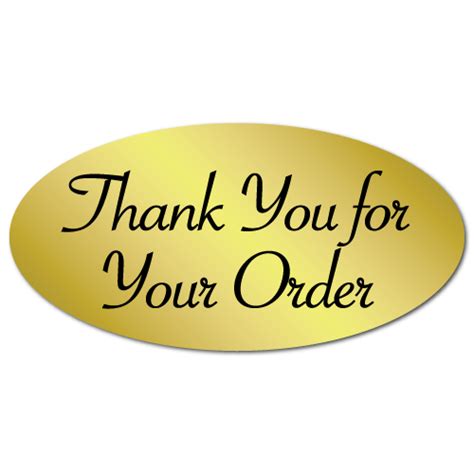 "Thank You for Your Order" Oval Stickers