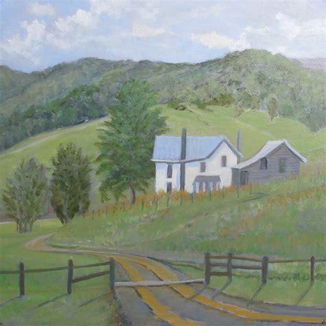 Meg West Oil Paintings: Farm House, Highland, VA