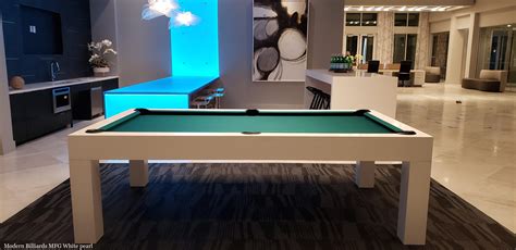 Modern White Pool Table - Modern Billiards Mfg (310) 962-6981