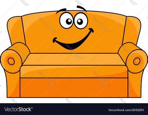 Cartoon upholstered couch Royalty Free Vector Image