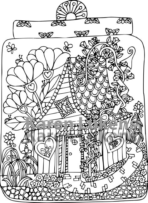 Fairy House Coloring Page ~ Scenery Mountains
