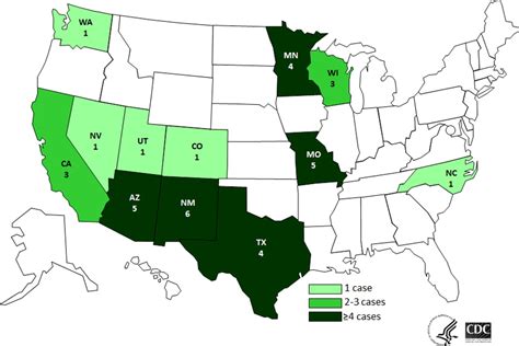 Case Count Maps | Multistate Outbreak of Listeriosis Linked to ...