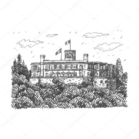 View of Chapultepec Castle in Mexico City, Mexico. — Stock Vector © lookus #113264496