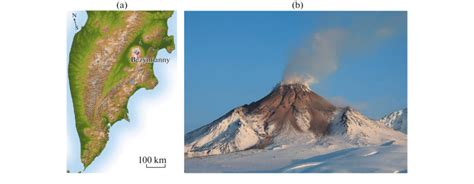 Bezymianny Volcano: the location in the Kamchatka Peninsula (a) and a ...