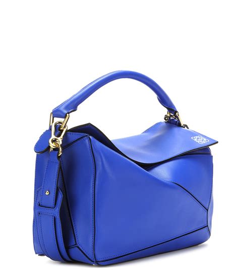 Loewe Puzzle Leather Shoulder Bag in Blue | Lyst