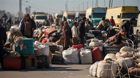 Humanitarian Aid Awaits Entry at the Rafah Border Amidst Gaza Conflict