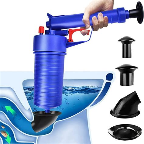 Toilet Plunger Set, Drain Clog Remover With 4 Sized Suckers, High ...