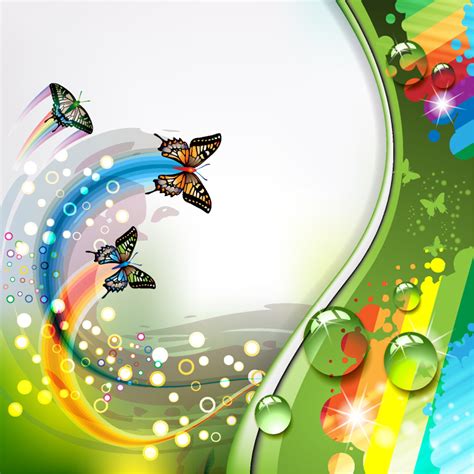 Colorful flower and Butterfly background vector | Free Vector - Download Free Vector Art, Images ...
