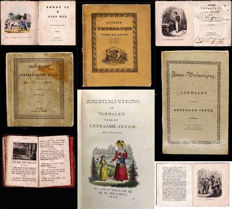 Proantic: 5 Dutch Children's Books Early 19th Century / Old Toy