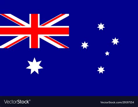 Australian national flag with official colors Vector Image