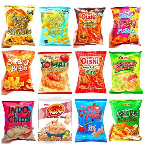 1 lốc 10 bịch Bánh Snack Oishi® 15g nhiều loại và đủ vị