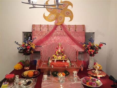 Ganesh chaturthi decoration at home | Ganapati decoration, Decoration for ganpati, Decor