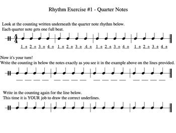 Rhythm Exercises #1-5 by Beginning Orchestra and More | TpT