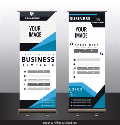 Business banner template modern technology decor standee vertical Vectors images graphic art ...