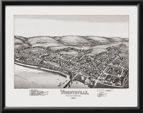 Wrightsville PA 1894 Restored Map | Vintage City Maps