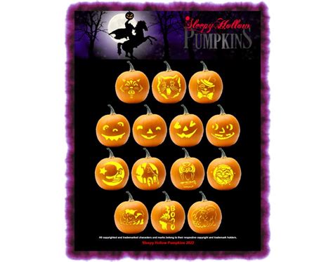 Vintage Halloween Pumpkin Carving Patterns Printable PDF - Etsy