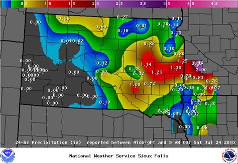 24 hour Precipitation Data Ending July 24, 2010