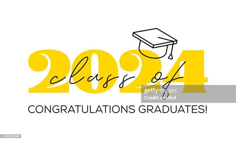 Class Of 2024 With Graduation Cap Congrats Graduation Calligraphy ...