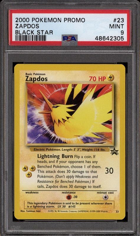 Pokemon Black Star Promo Zapdos 23 PSA 9 | DA Card World