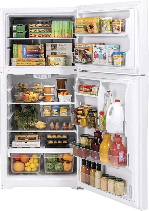 GE 21.9 Cu. Ft. Top-Freezer Refrigerator with Garage Ready Performance from 38-110 Degrees ...