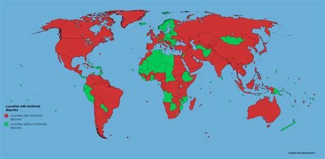 Countries with territorial disputes : r/MapPorn