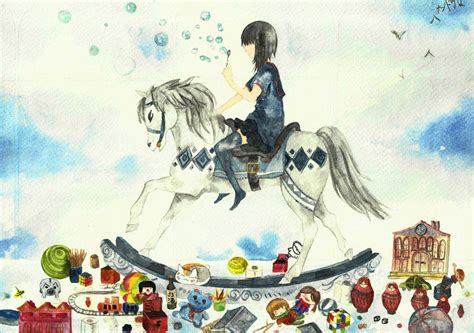 girl sitting on rocking horse by mendouna on deviantART