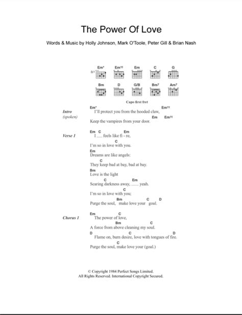 The Power Of Love - Guitar Chords/Lyrics | zZounds