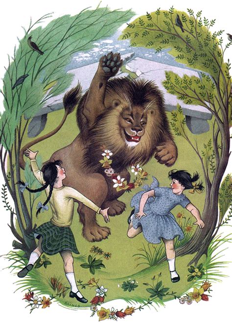 Pauline Baynes - Aslan, Lucy and Susan in Narnia - Artwork for C. S ...