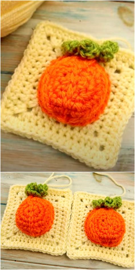 Crochet Pumpkin Granny Square - We Love Crochet