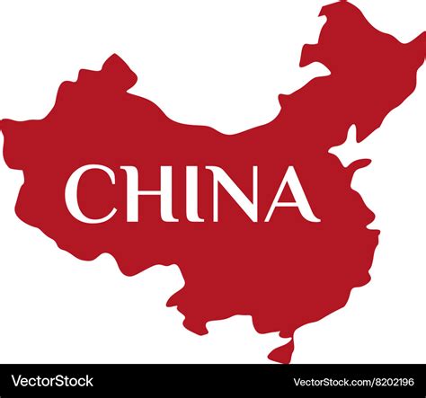 High detailed red china map Royalty Free Vector Image