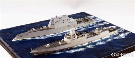 MODELISMO: Destróieres Zumwalt e Type 055 lado a lado - Poder Naval