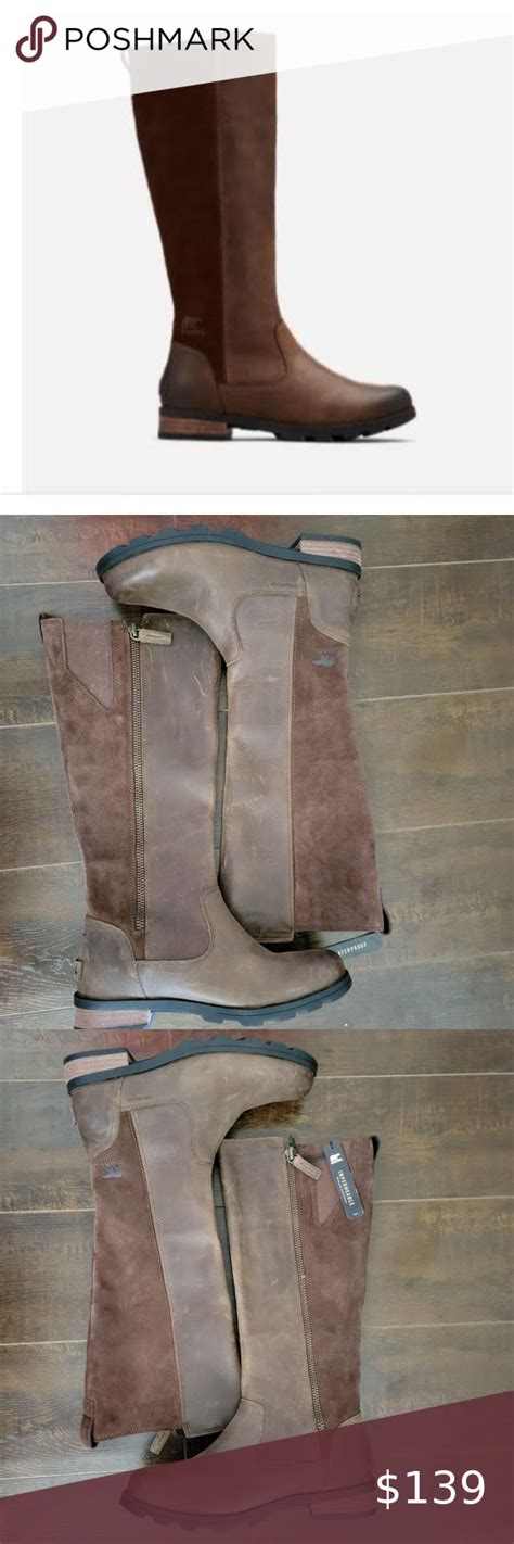 NEW Sorel Emelie Tall Waterproof Boot Brown Riding | Tall brown suede boots, Boots, Waterproof boots