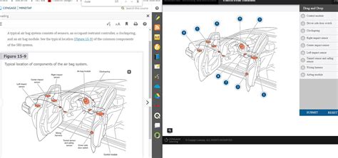 Label the parts of an air bag system.