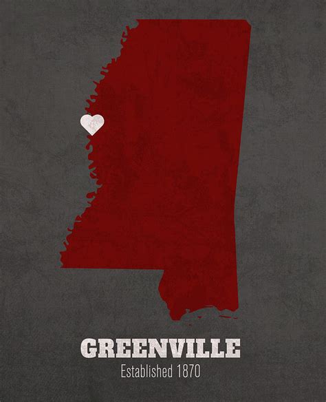 Greenville Mississippi City Map Founded 1870 Mississippi State University Color Palette Mixed ...