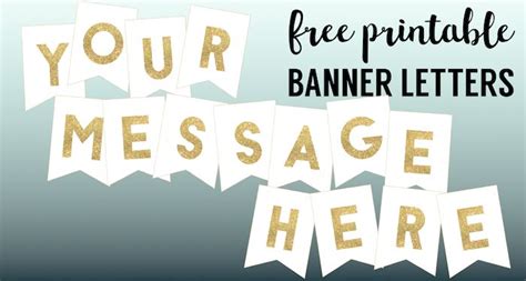 Gold Free Printable Banner Letters - Paper Trail Design | Happy birthday banner printable, Free ...