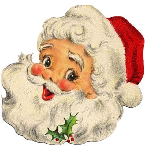Extra Large Santa Face Graphic | Vintage christmas images, Vintage ...