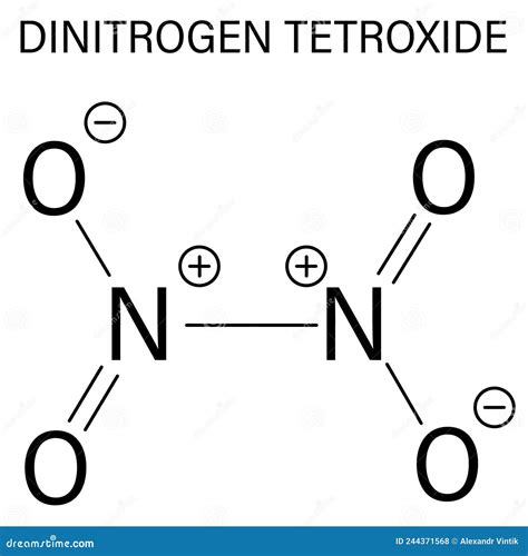 Nitrogen Or Dinitrogen Tetroxide Skeletal Formula Cartoon Vector ...