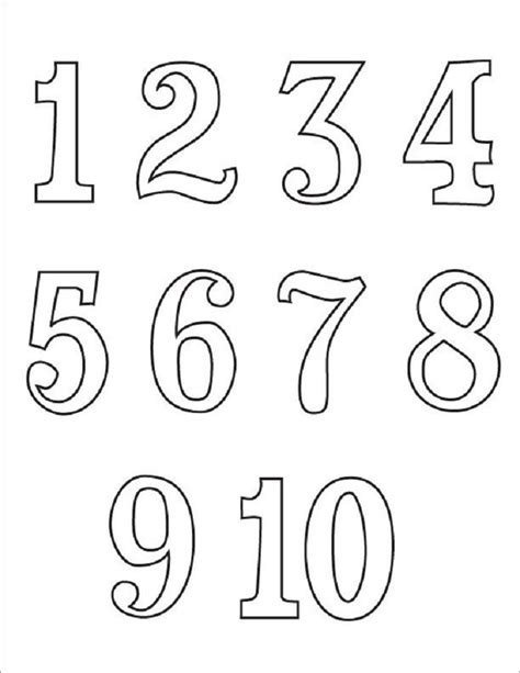 Printable Coloring Numbers 1-10