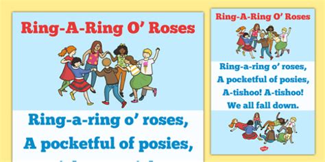 Ring-a-ring O' Roses Song Sheet - song, nursery rhyme, ring