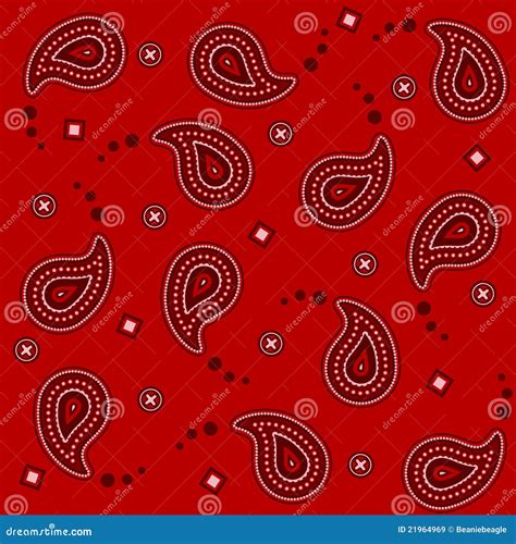 Red Bandana Basic Pattern stock illustration. Illustration of swirls - 21964969