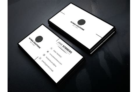 White Minimalist Business Card By Graphics Petrol | TheHungryJPEG