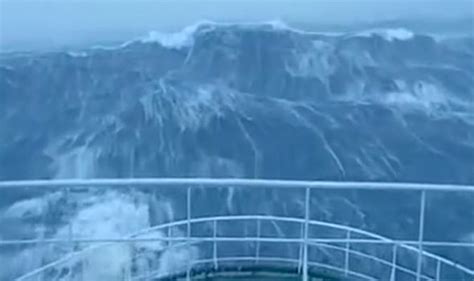 Viral video shows cruise ship smashed by 100 foot wave in the North Sea ...