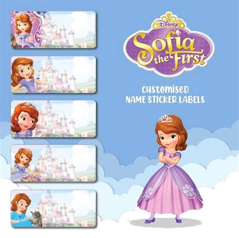 Sofia the First | 30 pcs Personalised Name Sticker, Hobbies & Toys ...