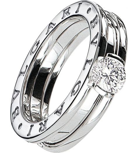 BVLGARI B.zero1 18ct white-gold and diamond solitaire ring #diamondsolitairerings | White gold ...